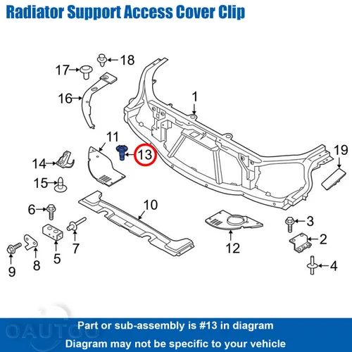 Miniatura 3 de 20 piezas de cubierta de batería y clips de retención de panel lateral de capó LR024316 para Land Rover Defender 90 110, Discovery & Sport, se