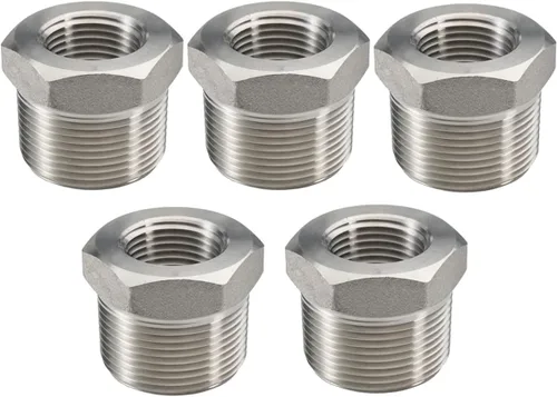 Miniatura 3 de Beduan - Buje reductor hexagonal de acero inoxidable, accesorio adaptador para tubería de fundición de 1-1/4" macho NPT a 1" hembra NPT