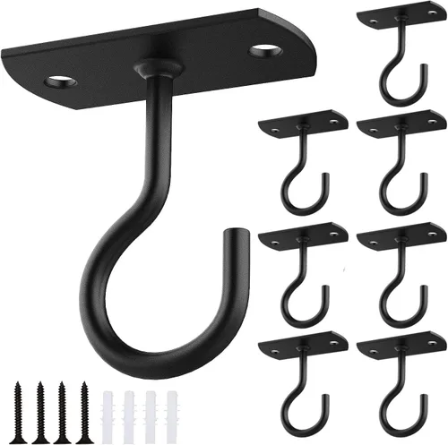 Miniatura 9 de Ganchos colgantes de metal para plantas, 6 pulgadas, paquete de 4 ganchos decorativos de pared para colgar linternas, comedero de pájaros, cesta