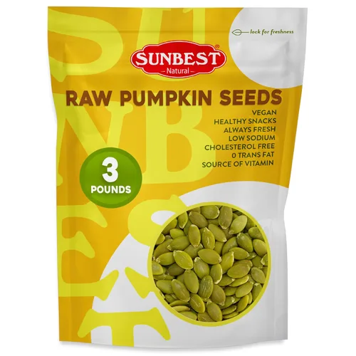 Miniatura 14 de Sunbest Natural Semillas de calabaza crudas, 5 libras, sin sal y sin cáscara, bolsa a granel, pepitas enteras, semillas de calabaza para comer