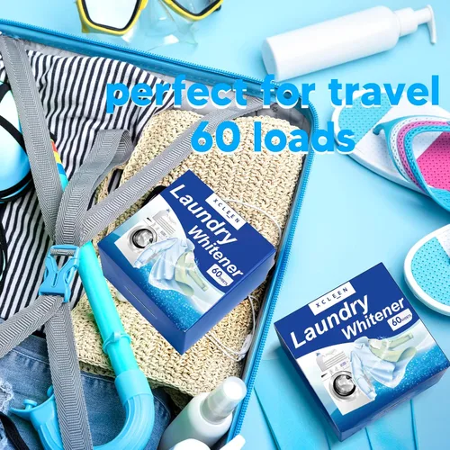 Miniatura 5 de Xcleen Hojas blanqueadoras de lavandería, 60 unidades, sin cloro, sin fragancia, blanqueador para ropa blanca, seguras para usar en todas