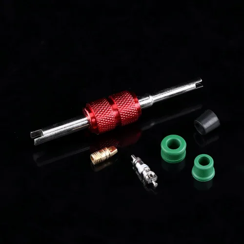 Miniatura 4 de ASHATA Kit de reparación de aire acondicionado de CA 71 piezas, kit de válvula Schrader de CA con herramienta de extracción e instalación, 10