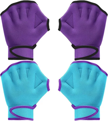 Miniatura 16 de Sumind 2 pares de guantes de natación de neopreno para entrenamiento acuático, guantes de neopreno, para fitness, aeróbicos acuáticos, entrenamiento
