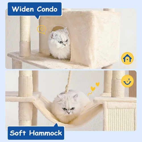 Miniatura 5 de Cat Craft Cat Tree - Torre para gatos de 63 pulgadas para gatos de interior, árbol de gato de varios niveles para gatos grandes, 20 libras + torre