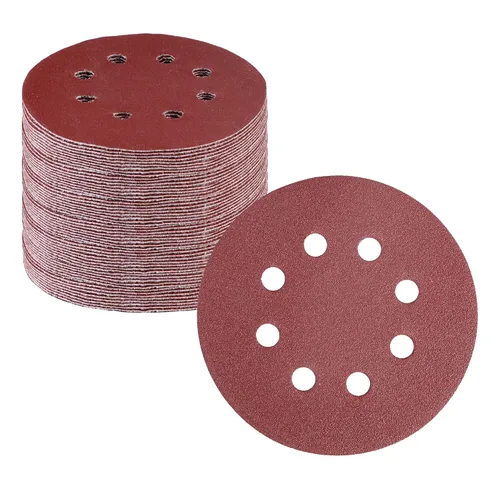 Miniatura 16 de WORKPRO Juego de discos de lija de 50 piezas – Papel de lija de 8 agujeros de 5 pulgadas, 5 grados, incluye 60, 80, 120, 240, 320 granos