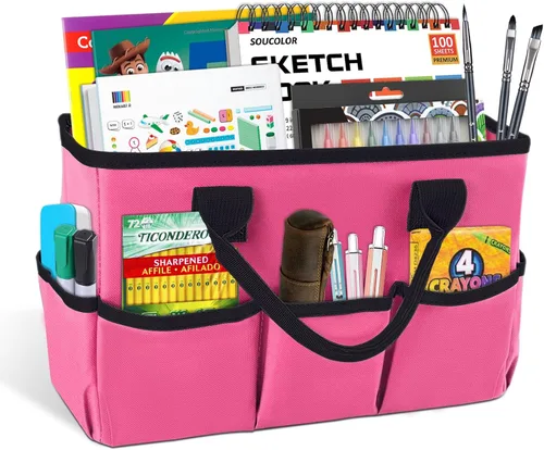 Miniatura 12 de Bolsa de escritorio y organizador, bolsa de ayuda para profesores para arte, libros, papelería, organización de escritorio de oficina