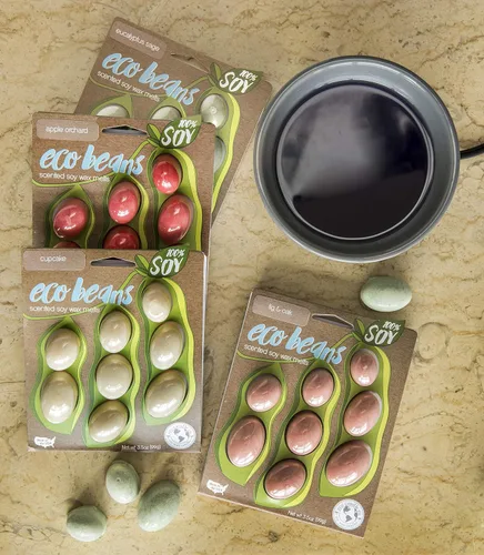Miniatura 3 de Eco Candle Co. Eco Beans Wax Melts - Paquete de 2 unidades, ámbar vintage, 3.5 onzas, aromas de resina de madera, nuez moscada, canela y vainilla