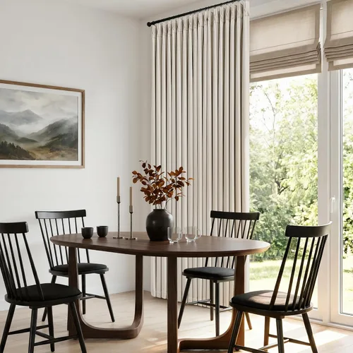 Miniatura 49 de Juego de 2 paneles de cortinas plisadas negras de 80 pulgadas para sala de estar, cortinas plisadas de lino con forro de 80 pulgadas de largo, 100%