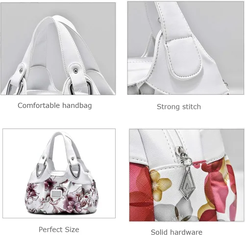 Miniatura 4 de Barsine - Bolso pequeño para mujer, diseño de flores de cuero vegano