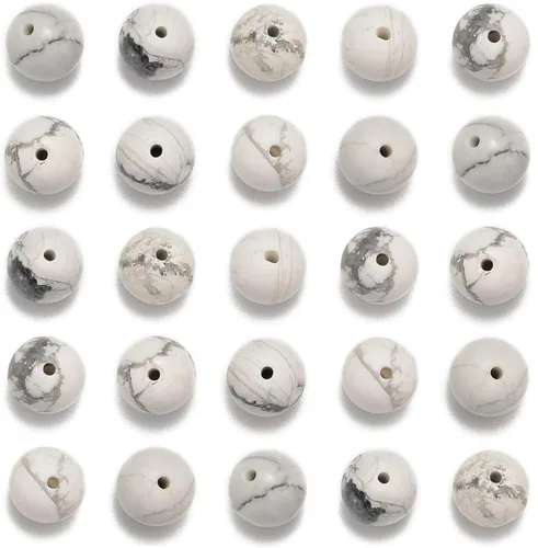 Miniatura 38 de NCB - 200 cuentas sueltas de turquesa africana de 0.15 pulgadas (4 mm) para joyería, cuentas semipreciosas naturales redondas y suaves con espaciador