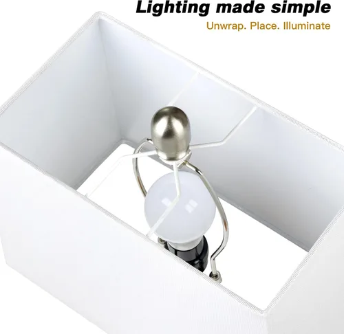 Miniatura 7 de Lámparas de mesa costeras de 28 pulgadas para sala de estar, lámparas de noche con luz nocturna, puertos USB A+C, moderna concha de mar