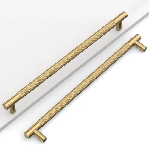 Miniatura 9 de Paquete de 10 tiradores de gabinete de cocina color oro cepillado de 5 pulgadas (128mm), manijas estriadas para cajones, accesorios para armarios