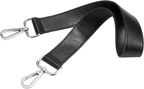 Miniatura 9 de Correa de repuesto de cuero de 24.8 pulgadas para bolsos de mano y bolsos de hombro con hebillas de metal Negro