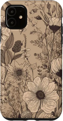 Miniatura 8 de Funda para iPhone 13 Pro Beige Tan Wildflower Floral Minimal Flower Boho