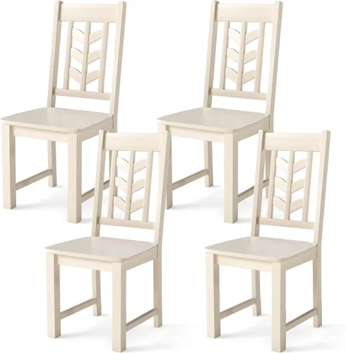 Miniatura 8 de NAFORT Juego de 2 sillas de comedor negras de madera maciza de goma con almohadillas antideslizantes, carga máxima de 430 libras, asiento de granja