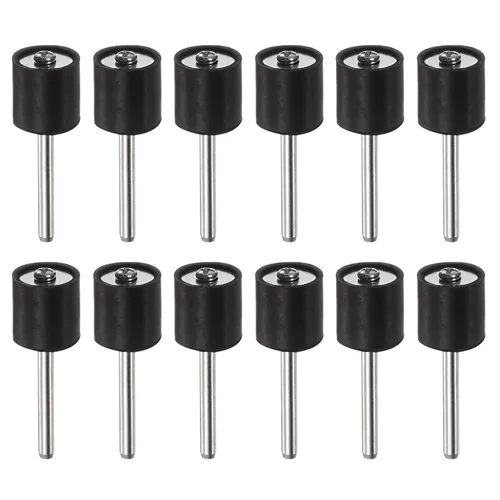 HARFINGTON 12 mandriles de goma de tambor de lijado de 1/2 pulgada con vástago de 1/8 pulgadas para lijadora de tambor amoladora rotativa