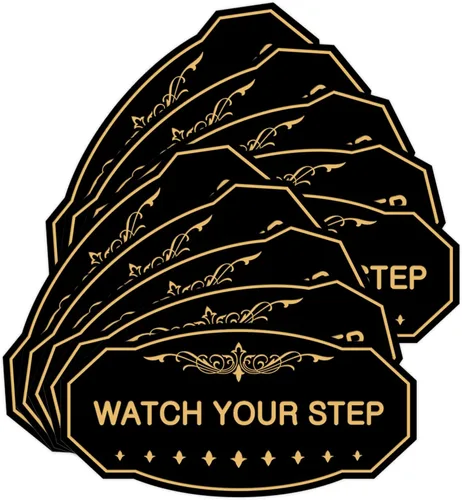 Miniatura 61 de Signs ByLITA Victorian Watch Your Step - Letrero de pared o puerta Material duradero y fácil instalación Señalización de seguridad (negro)