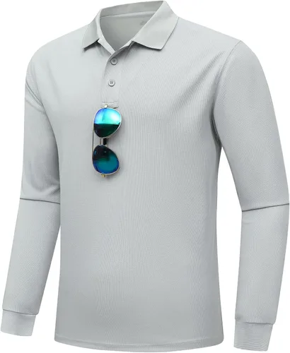 Miniatura 2 de MOERDENG Polo de golf para hombre, ajuste regular, secado rápido, táctico, manga corta y larga, camiseta de tenis