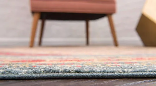 Miniatura 4 de Nomad Tapete contemporáneo de con estampado moderno tribal., Polipropileno, Azul