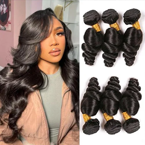 Miniatura 14 de Extensiones de cabello humano corto ondulado suelto, 1 Bunldes, 100% sin procesar, cabello virgen brasileño de 8 pulgadas, extensiones de cabello
