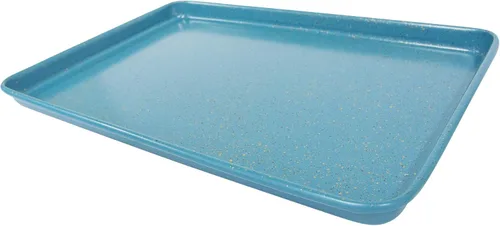 Miniatura 3 de casaWare Juego de 2 hojas de galletas de peso comercial definitivo de 15 x 10 x 1 pulgadas (granito azul)