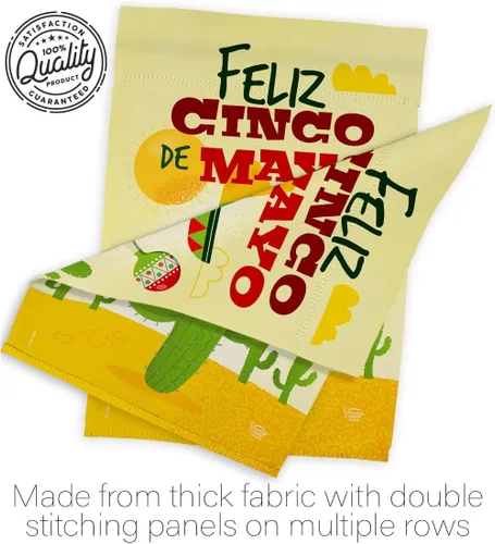 Miniatura 7 de Feliz Cinco de Mayo Bandera de jardín – Fiesta de verano, cactus piñata, sombrero mexicano fiesta al aire libre – Cartel de decoración de la casa