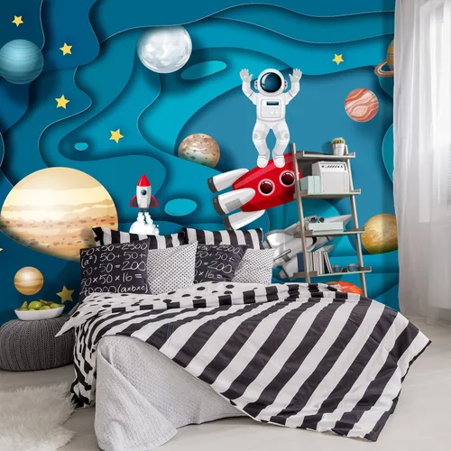 Miniatura 8 de Papel tapiz de tela con paisaje de cascada de lago verde, sala de estar, bosque, montaña, dormitorio, baño, mural de pared - 91 x 65 pulgadas
