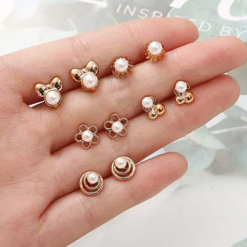 Miniatura 2 de Juego de 100 pareslote de aretes de cristal geométricos de flores de frutas coloridas para mujeres y niñas, aretes de plástico, regalos de joyería