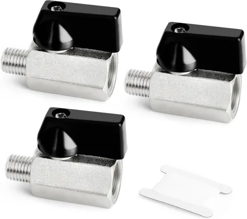 Miniatura 23 de GASHER 12PCS Mini Brass Ball Valve Shut Off Switch, 1/2 Inch Female x 1/2 Inch Female Thread Pipe Fitting