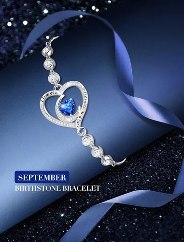 Miniatura 6 de 925 Sterling Silver Birthstone Bracelets for Women Luxurious Shiny Tennis Bracelet Jewelry Birthday Mother's Anniversary Gift for Mom Her Women