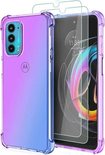 Miniatura 13 de Osophter Funda para Moto Edge 2021, Moto Edge 5G UW, transparente, esquinas reforzadas con flores, TPU para absorción de golpes, flexible