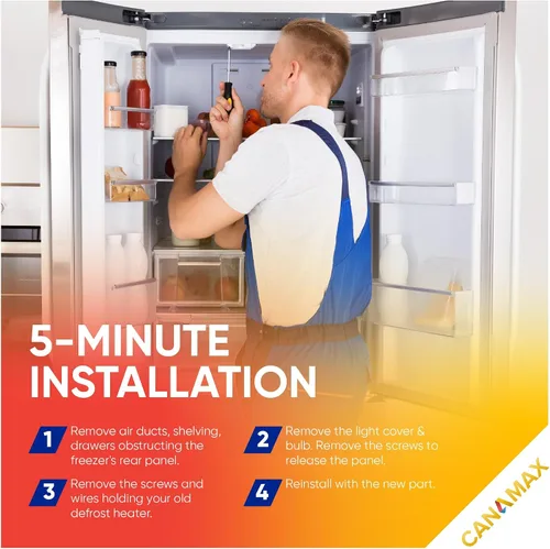 Miniatura 5 de Canamax WR51X10055 - Calentador de descongelación con escudo de metal, compatible con refrigeradores GE Kenmore Hotpoint - Sustituye a AP3183311