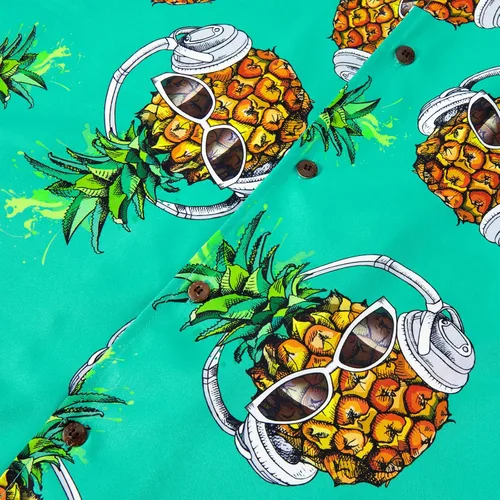 Miniatura 32 de Camisa hawaiana para hombre, con estampado floral, cómoda, con botones, casual, manga corta, ropa de playa para hombre