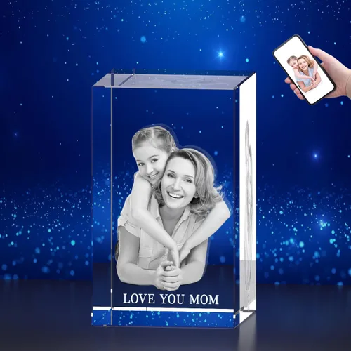 Foto de cristal 3D, regalos personalizados para mujeres, ella, esposa, hombres, mamá, marido, gran regalo personalizado con tu propia foto, Retrato