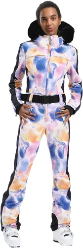Miniatura 7 de GSOU SNOW Traje de esquí para mujer, traje de nieve de una pieza, para snowboard, delgado, aislante, impermeable, resistente al viento