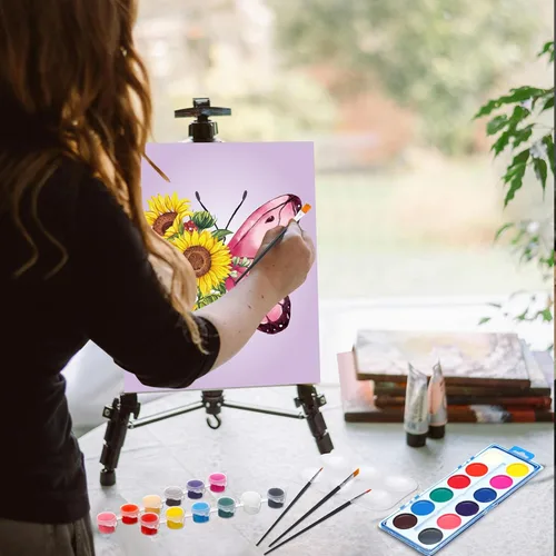 Miniatura 5 de Ctosree 12 juegos de lienzo predibujado para pintar adultos, kit de sorbo y pintura, lienzo preimpreso a granel para Pascua, Día de la Madre