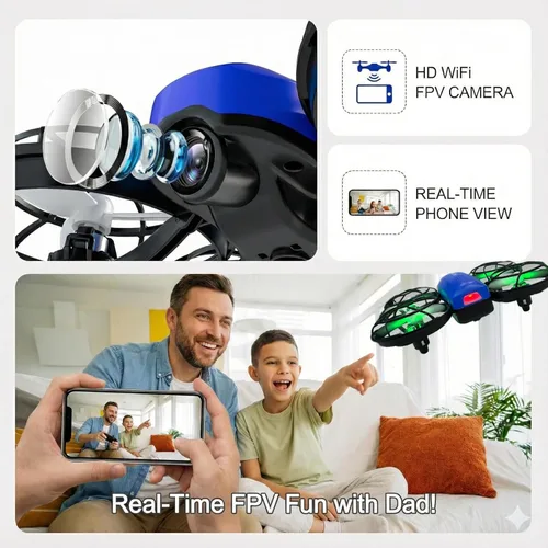 Swifsen Drones para niños con cámara, dron RC pequeño helicóptero para interiores, regalos de cumpleaños para niños y niñas principiantes amigables,