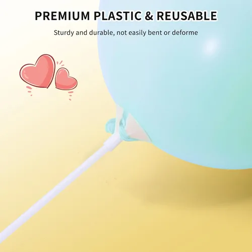 Miniatura 6 de Pllieay 100 soportes para palos de globos blancos con tazas para bodas, fiestas y decoración