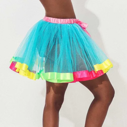 Miniatura 4 de REETAN Rainbow Tutu Skirts Colorful Tulle Skirt Ribbon Layered Dance Party Tutu Costume for Women and Girls