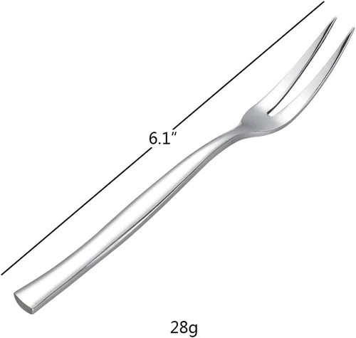 Miniatura 2 de Stainelss - Tenedor para carne de dos puntas, acero inoxidable, 6 piezas