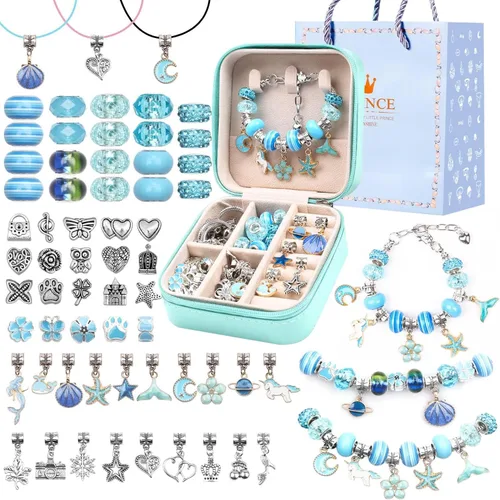 Miniatura 11 de UFU Kit de fabricación de pulseras con dijes, kit de fabricación de joyas, regalo para niñas de 5, 6, 7, 8 a 12, un dulce regalo de cumpleaños