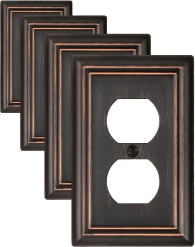 Miniatura 17 de Cubiertas de Enchufe Decorador Doble, Placas de Pared de Bronce Envejecido para Interruptor de Regulador, Enchufe GFCI y Receptáculo, Placas
