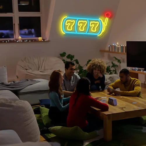 Miniatura 7 de 777 Letrero de neón con número de ángel de la suerte, letreros de luces de neón regulables, letreros luminosos para la pared, suerte, siete letreros