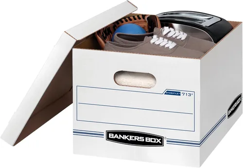 Miniatura 6 de Bankers Box Paquete de 6 cajas de almacenamiento de archivos de servicio básico con tapas, carta/legal, STOR/FILE, (0071303)