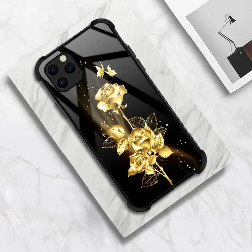 Miniatura 5 de DJSOK Compatible con funda para iPhone 13 Pro Max, fundas doradas de mariposa y rosa para iPhone 13 Pro Max para mujeres y niñas, diseño