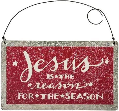Jesús es la razón adorno de Navidad, decoración religiosa de casa de campo de campo, decoración colgante de árbol por Christmas Market Ornaments