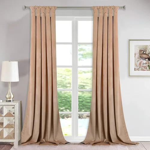 Miniatura 13 de StangH Cortinas de terciopelo gris de 84 pulgadas – Cortinas opacas con diseño de pestaña giratoria para decoración de ventana de sala
