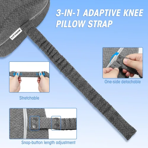 Miniatura 5 de Almohada de rodilla para personas que duermen de lado y alivio del dolor de ciática, almohada de espuma viscoelástica para piernas para dormir