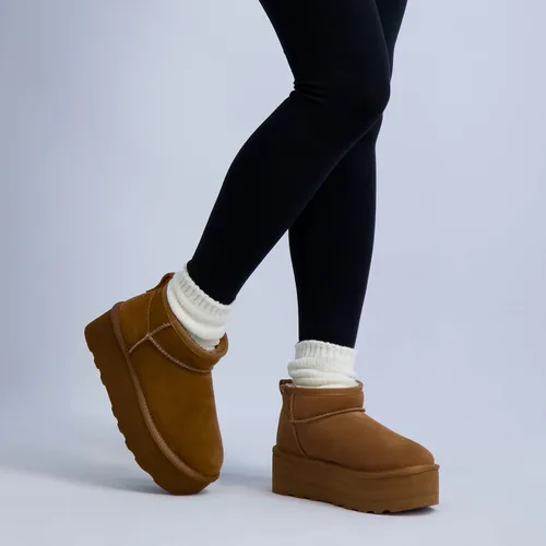 Miniatura 6 de CUSHIONAIRE Botas de plataforma Hippy Genuine Suede para mujer + espuma viscoelástica
