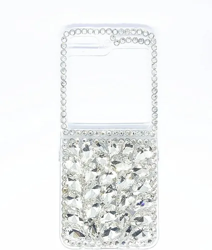 Miniatura 12 de Aikukiki Funda para Galaxy Z Flip 5, Galaxy Z Flip 5 5G, 3D hecha a mano con piedras deslumbrantes de cristal con diamantes brillantes para Samsung